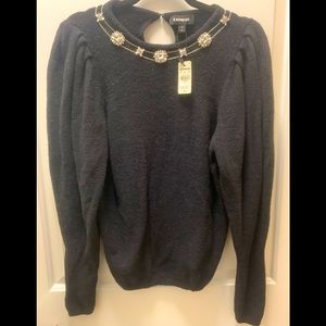 Black jeweled sweater
